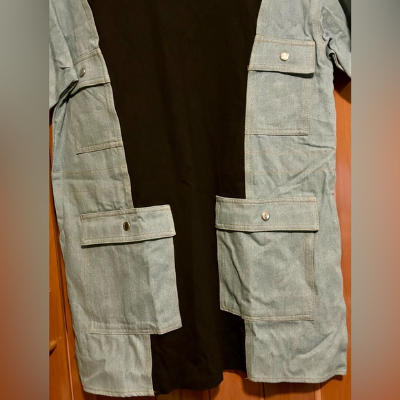 La Ross denim and black mini dress size small NWT - Picture 3 of 6